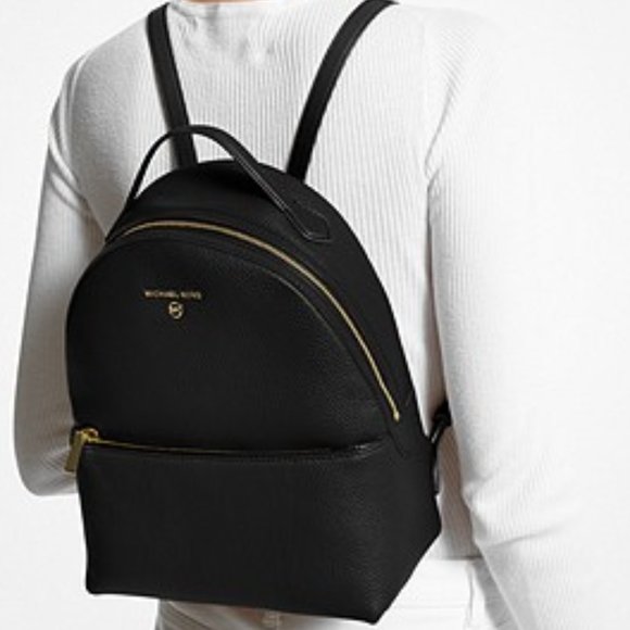 Michael Kors Valerie Medium Pebbled Leather Black Backpack main image 4